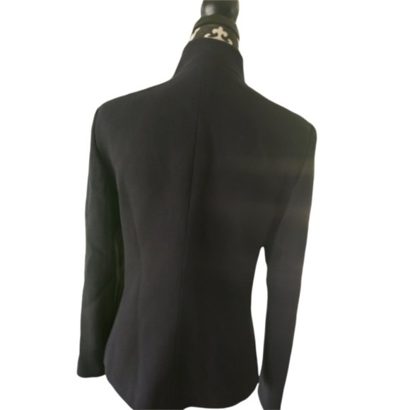 ARMANI COLLEZIONI Women's Navy Blue Textured Blazer Jacket Size 8 Made In Italy - Picture 2 of 12